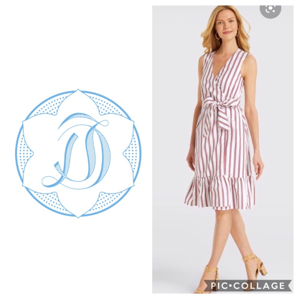 Draper James Stripe Faux Wrap Tank Dress